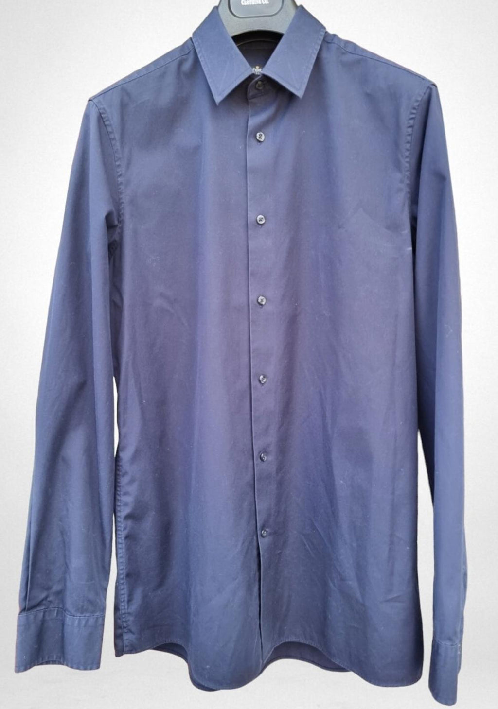 Next Shirt Slim Fit Long Sleeve Blue 100% Cotton Men's 16" Collar 38"- 40" Chest