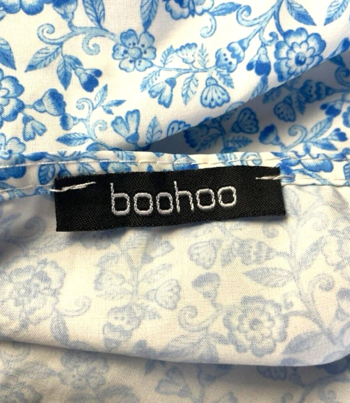 Boohoo Floral Skirt Co-Ord Set High Waist Blue & White Women's UK Size 10