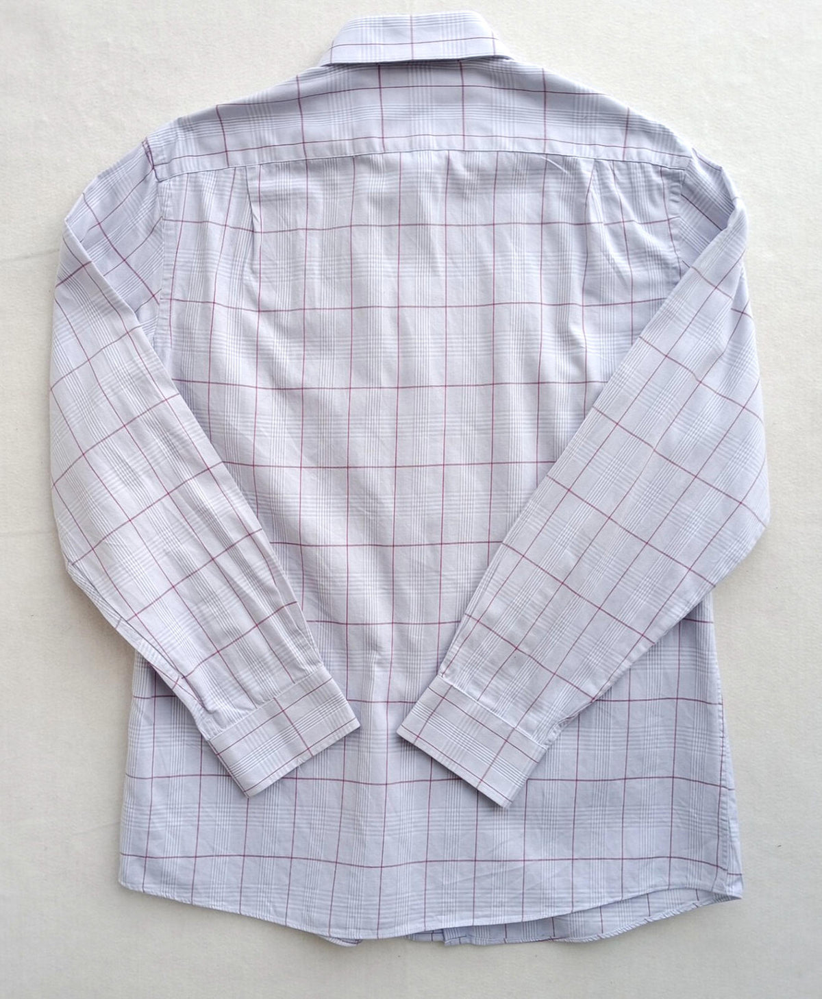 Tommy Hilfiger Shirt Men's UK Size L Beige Check Long Sleeve Pockets Slim Fit