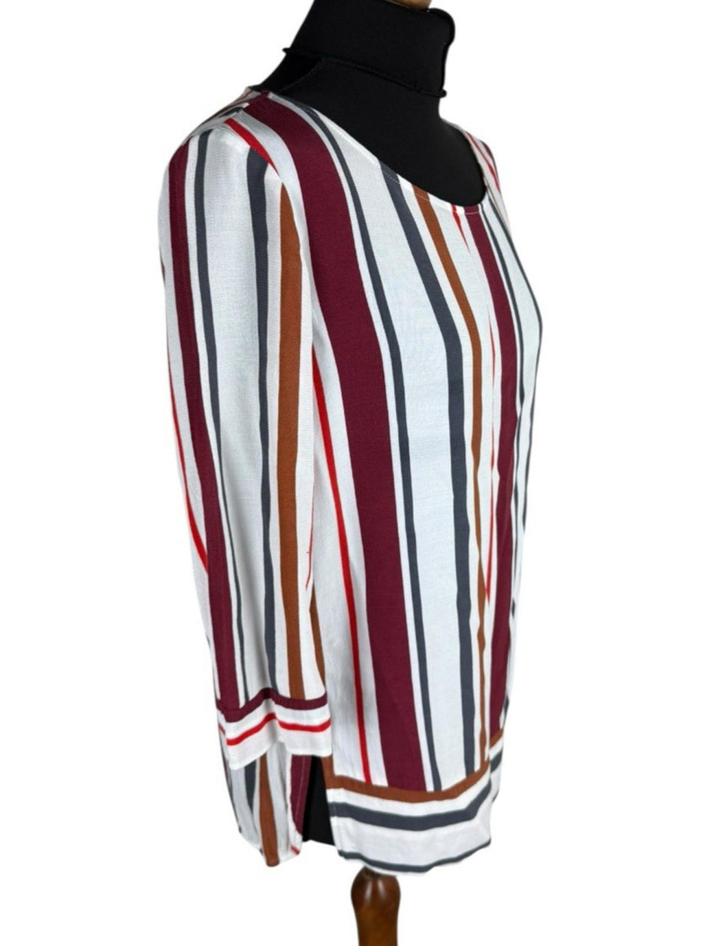 Next Stripe Blouse 3/4 Sleeve Round Neck Women's UK Size 12