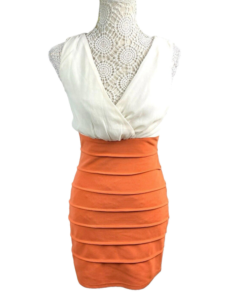 AX Paris Orange AX Paris Burnt Orange Midi Dress Bodycon Women's UK Size 10