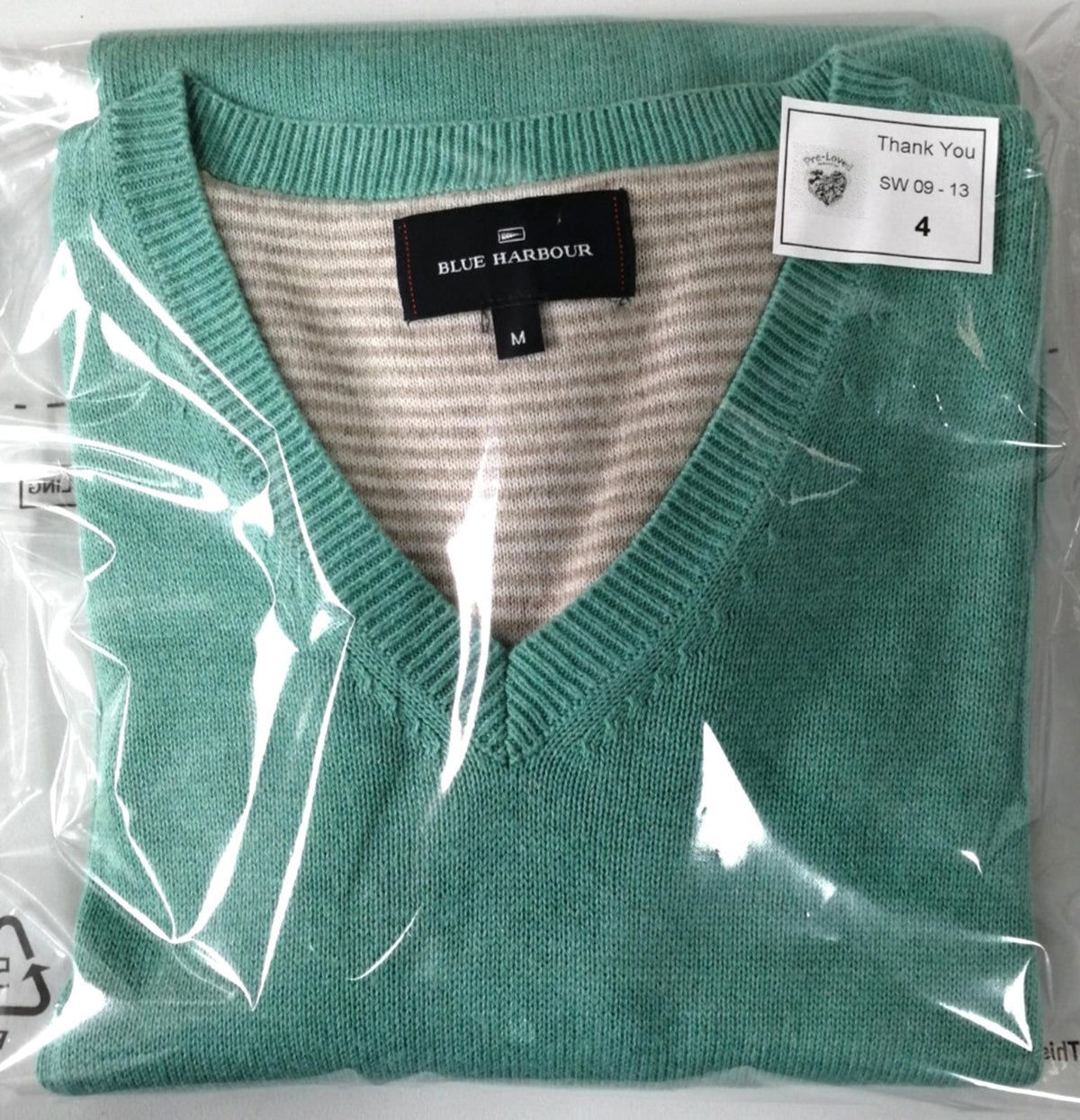 Blue Harbour Knit Jumper Men's Size M Teal Sweater Chest 38-40in 100% Cotton