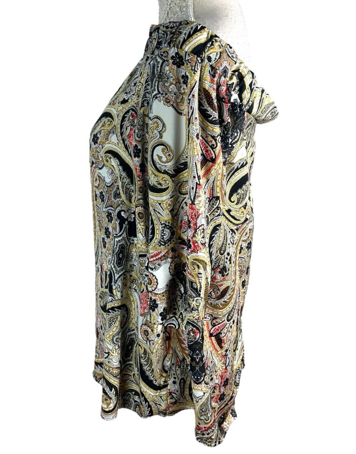 River Island Multi River Island Multicolour Satin Top Paisley Off Shoulder Women's UK Size 14