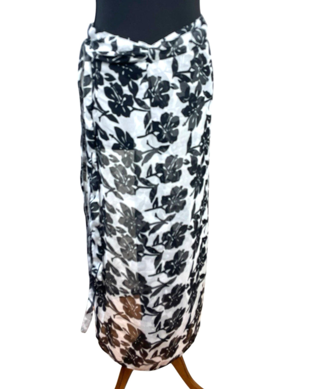 Atmosphere White Floral Chiffon Skirt Belted Cover Up Women's UK Size 16-18