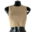 Zara Tan Knitted Crop Top Round Neck Tank Women's UK Size S