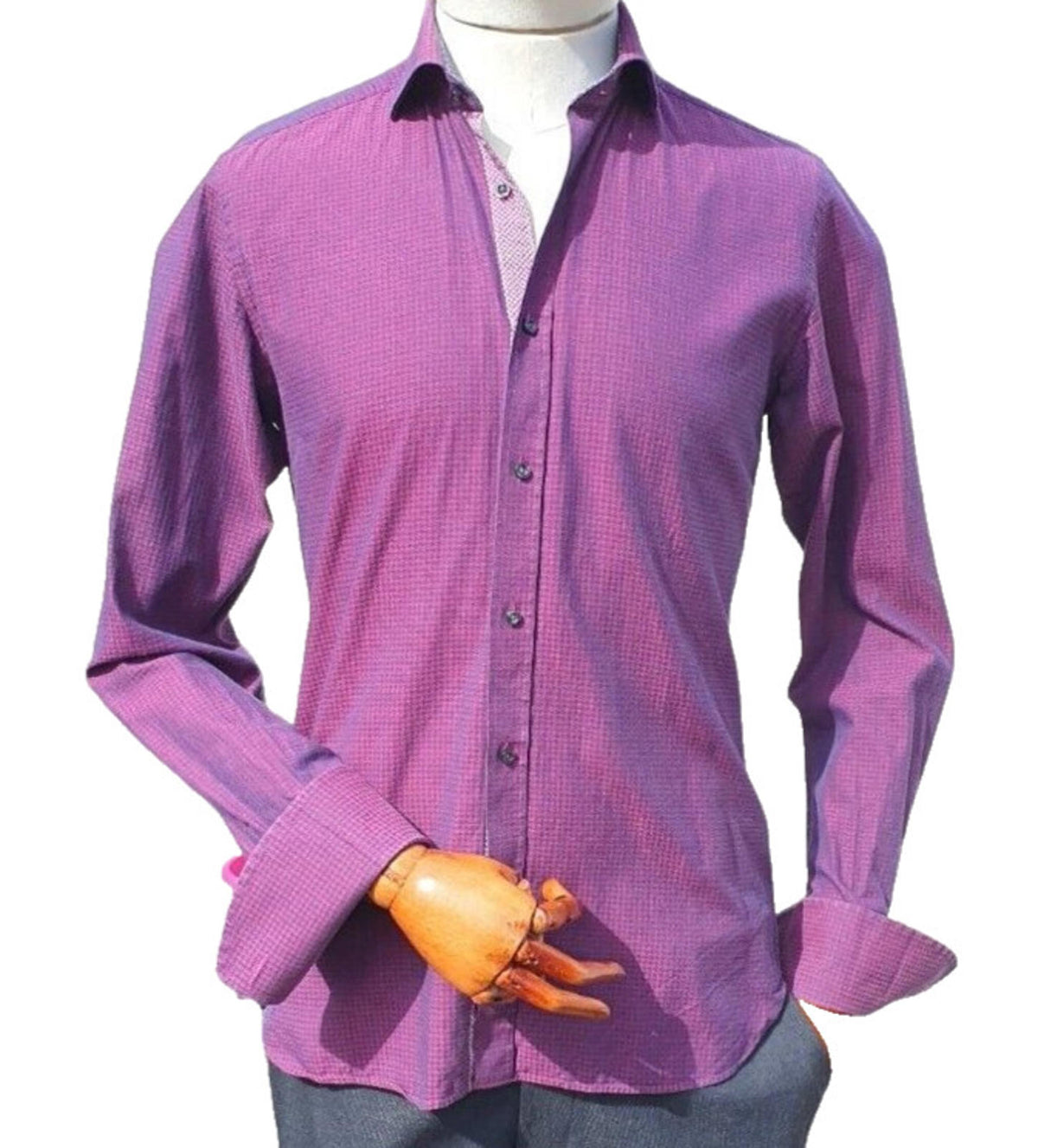 Ted Baker Shirt 40" Chest French Cuff 100% Cotton Men's UK Size M