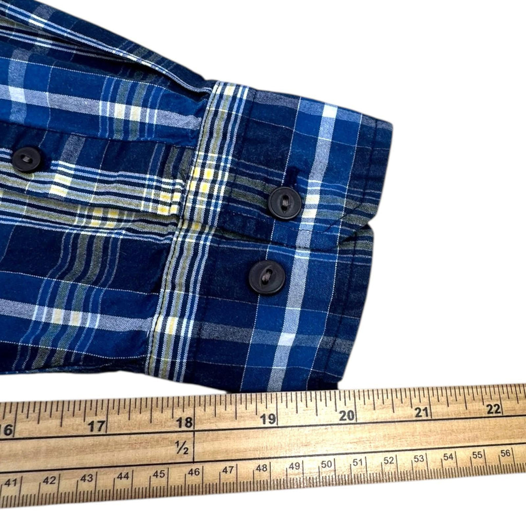 Nautica Shirt Men's UK Size L Blue Striped Long Sleeve Pockets Buttondown Collar