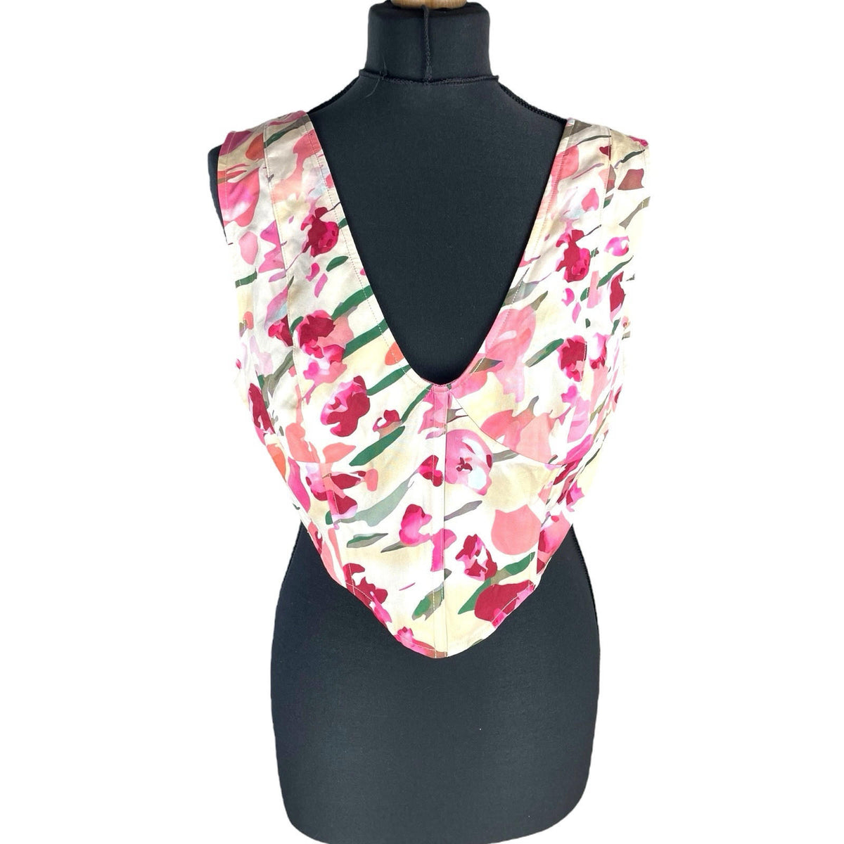Ravi Famous Boned Crop Top Floral Women's UK Size 16