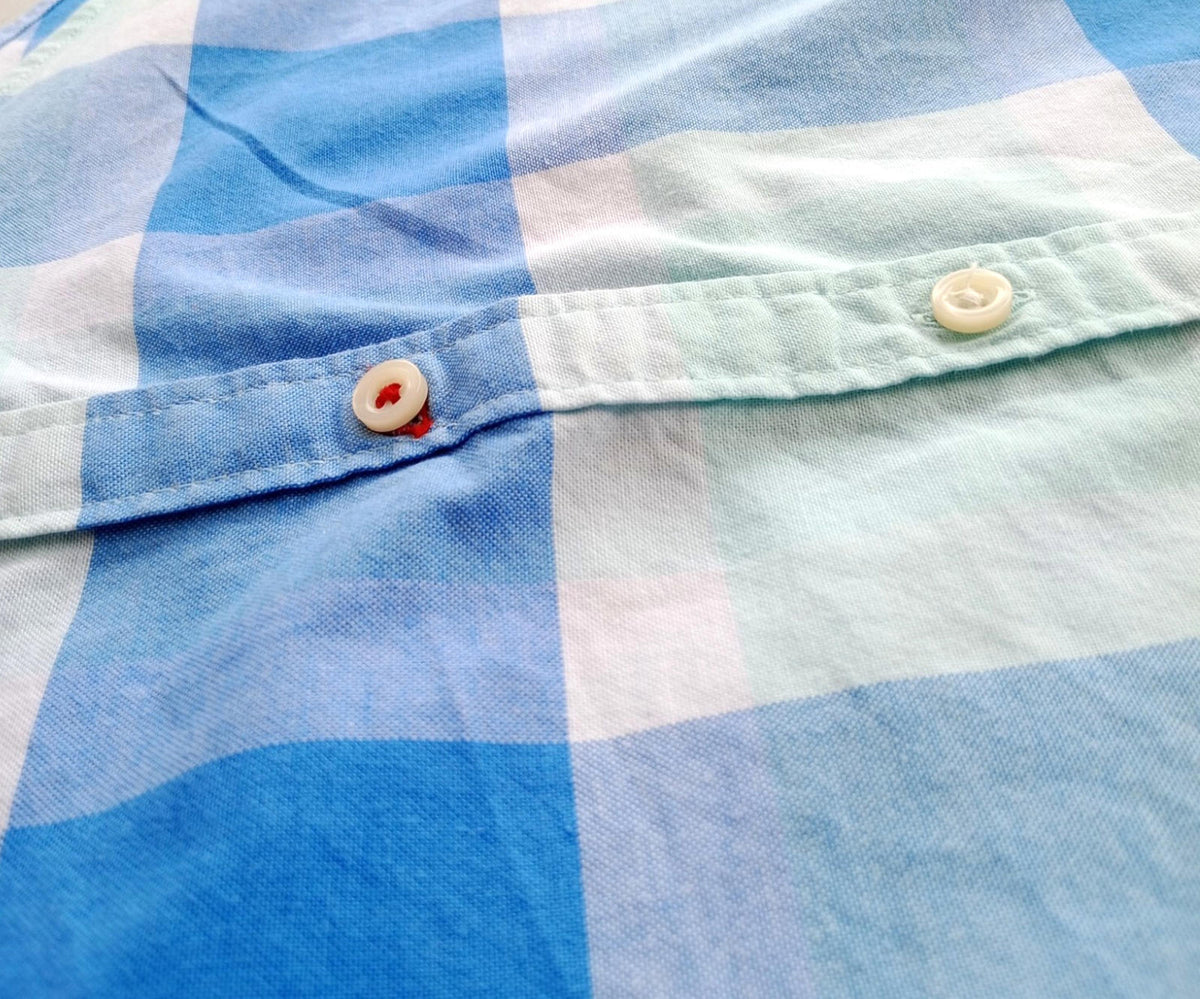 Tommy Hilfiger Button Down Shirt Men's UK Size S Slim Fit Check Short Sleeve