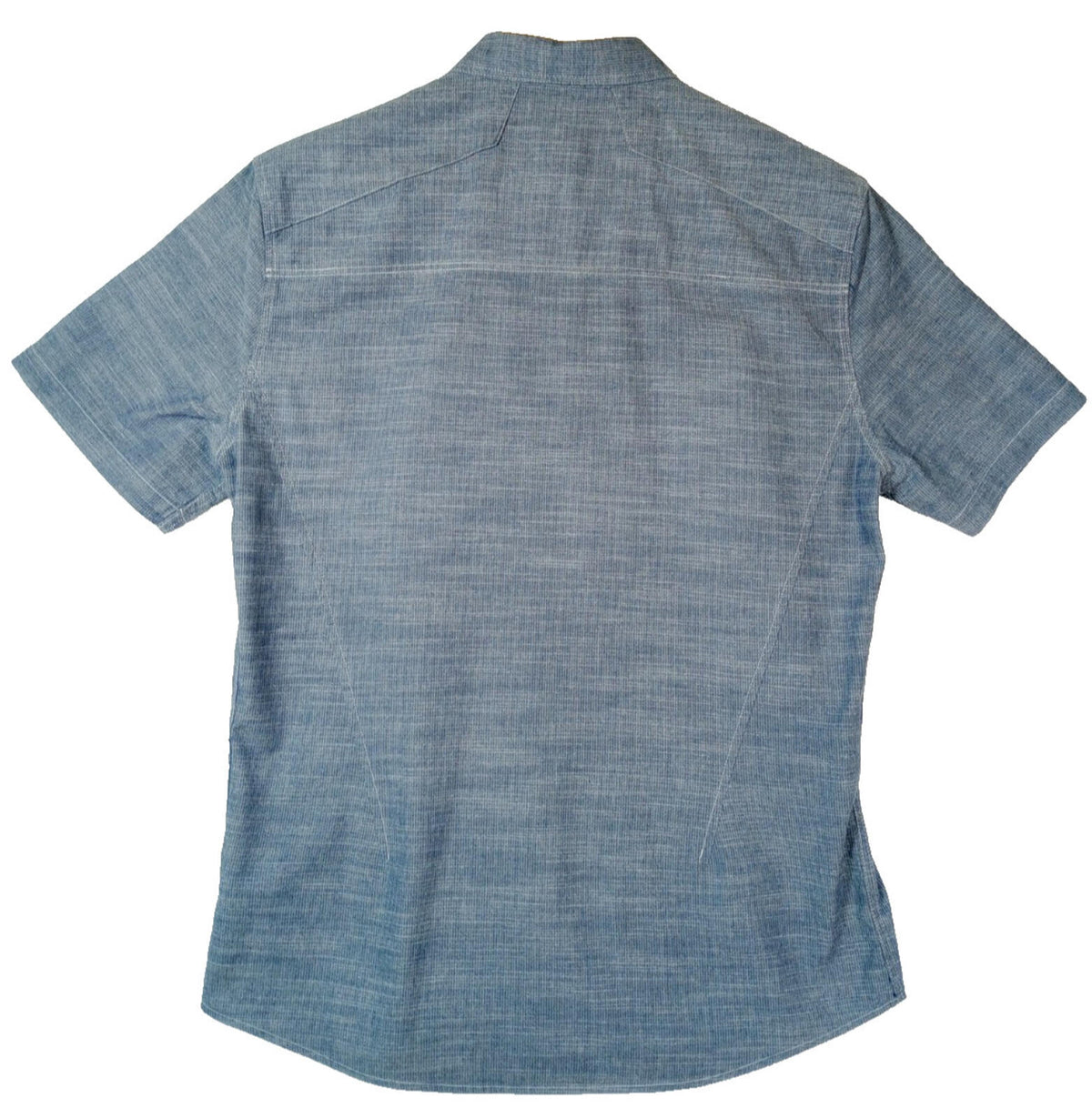 Label Lab Chambray Shirt Men's UK Size Medium Blue Short Sleeve Pocket