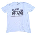 Made In 1972 T Shirt Men's UK Size XL White 100% Cotton Graphic Print
