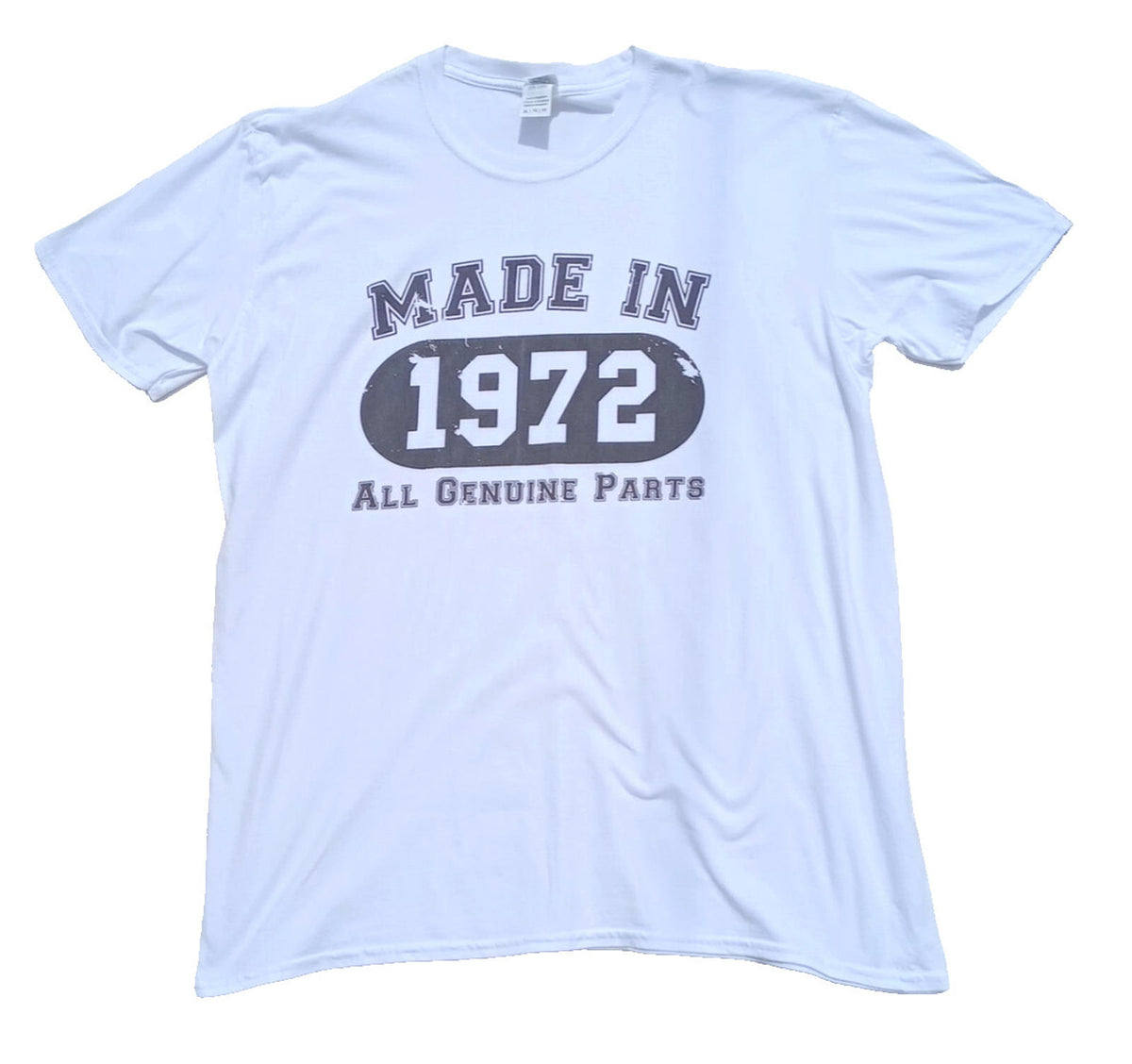 Made In 1972 T Shirt Men's UK Size XL White 100% Cotton Graphic Print
