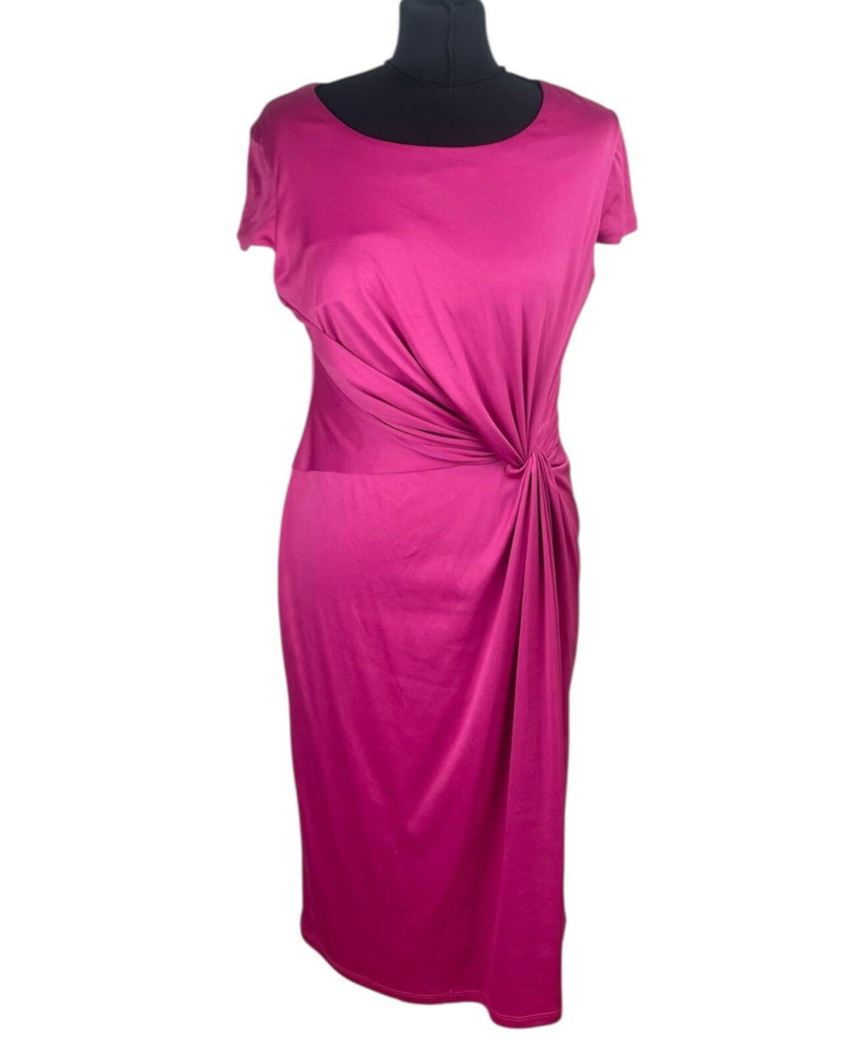 Damsel In A Dress Satin Party Dress Women's UK Size 12 Ruched Cap Sleeve Pink