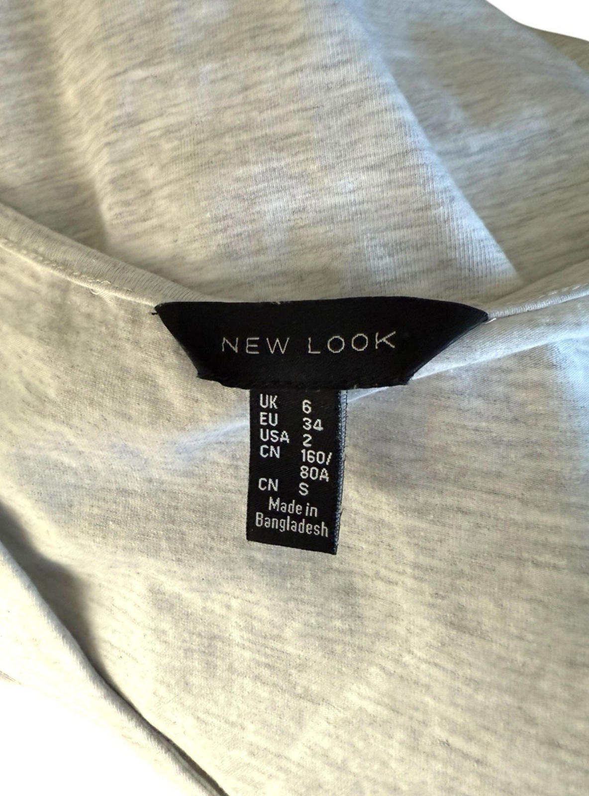 New Look Gray New Look Bodysuit Women's UK Size 6 Grey Jersey V Neck Short Sleeve Snap Summer