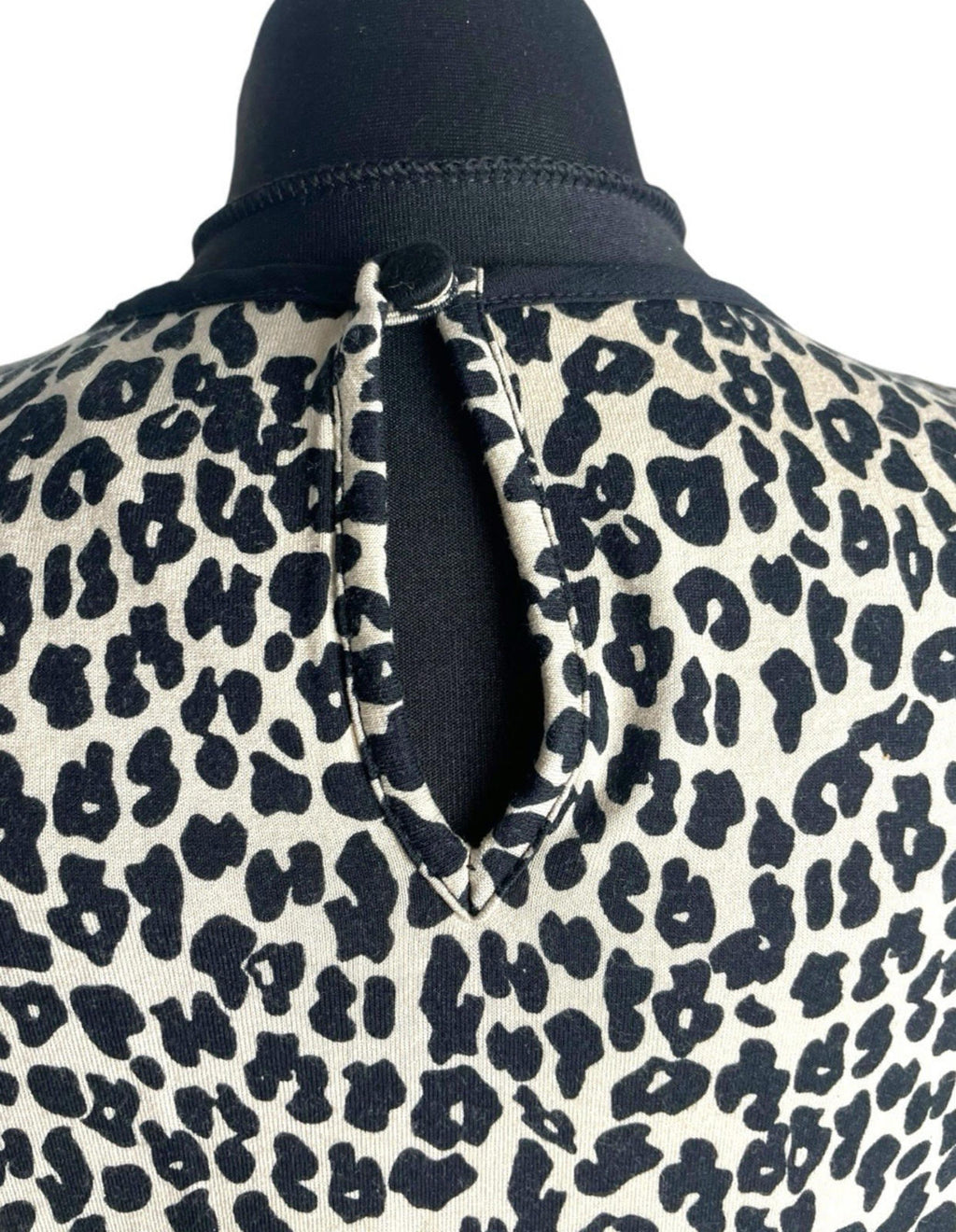 Beige Leopard Print Vest Top Chiffon Panel Neck Women's UK Size S