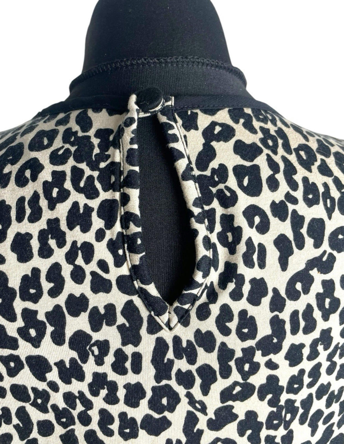 Beige Leopard Print Vest Top Chiffon Panel Neck Women's UK Size S