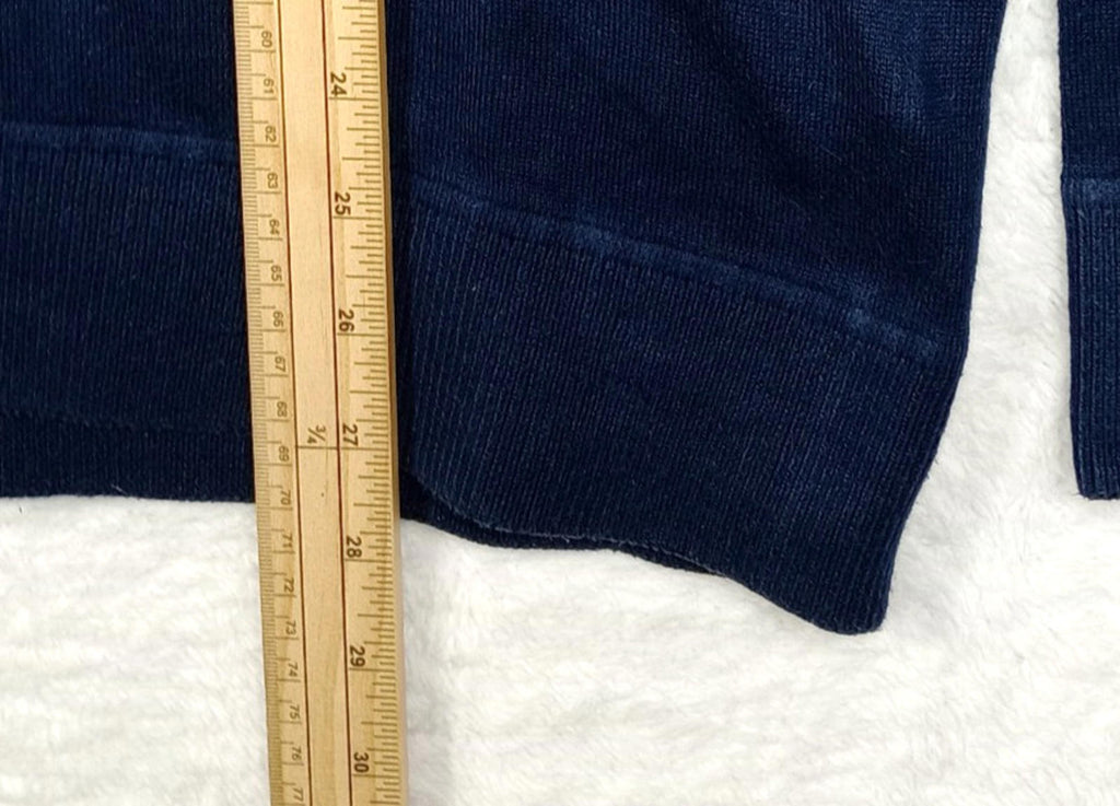 Gap Knit Jumper Men's UK Size L Navy Blue Long Sleeve 100% Cotton V-Neck Sweater