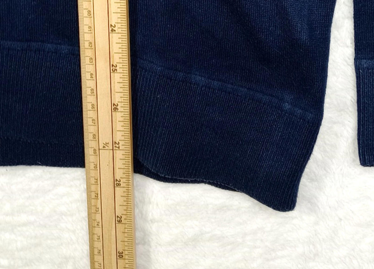 Gap Knit Jumper Men's UK Size L Navy Blue Long Sleeve 100% Cotton V-Neck Sweater