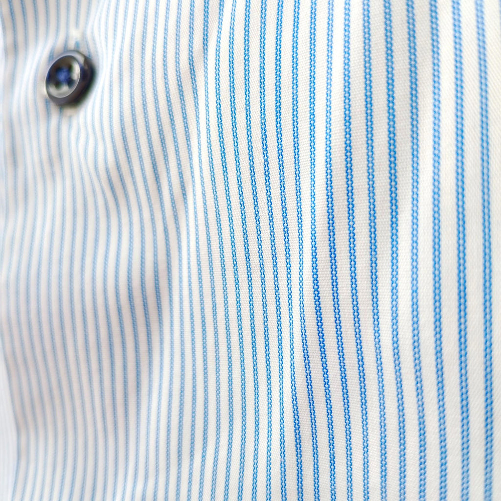 Next Shirt Men's UK Size 2XL Long Sleeve Blue Stripe 100% Cotton Easy Care
