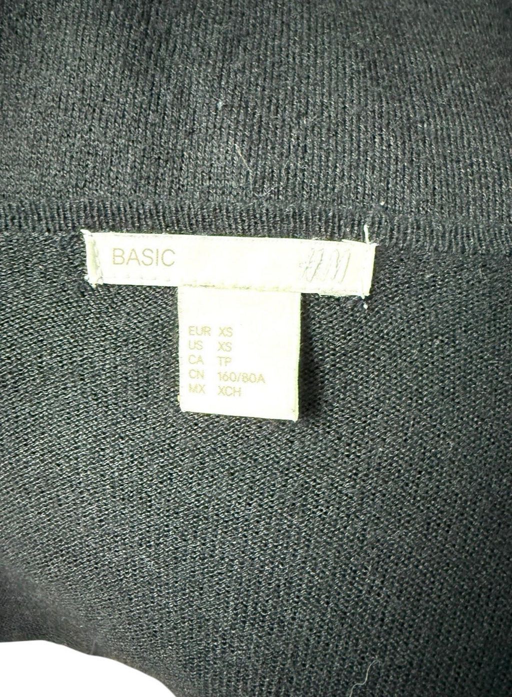 H&M Black Thin Cardigan Open Front Women's UK Size XS