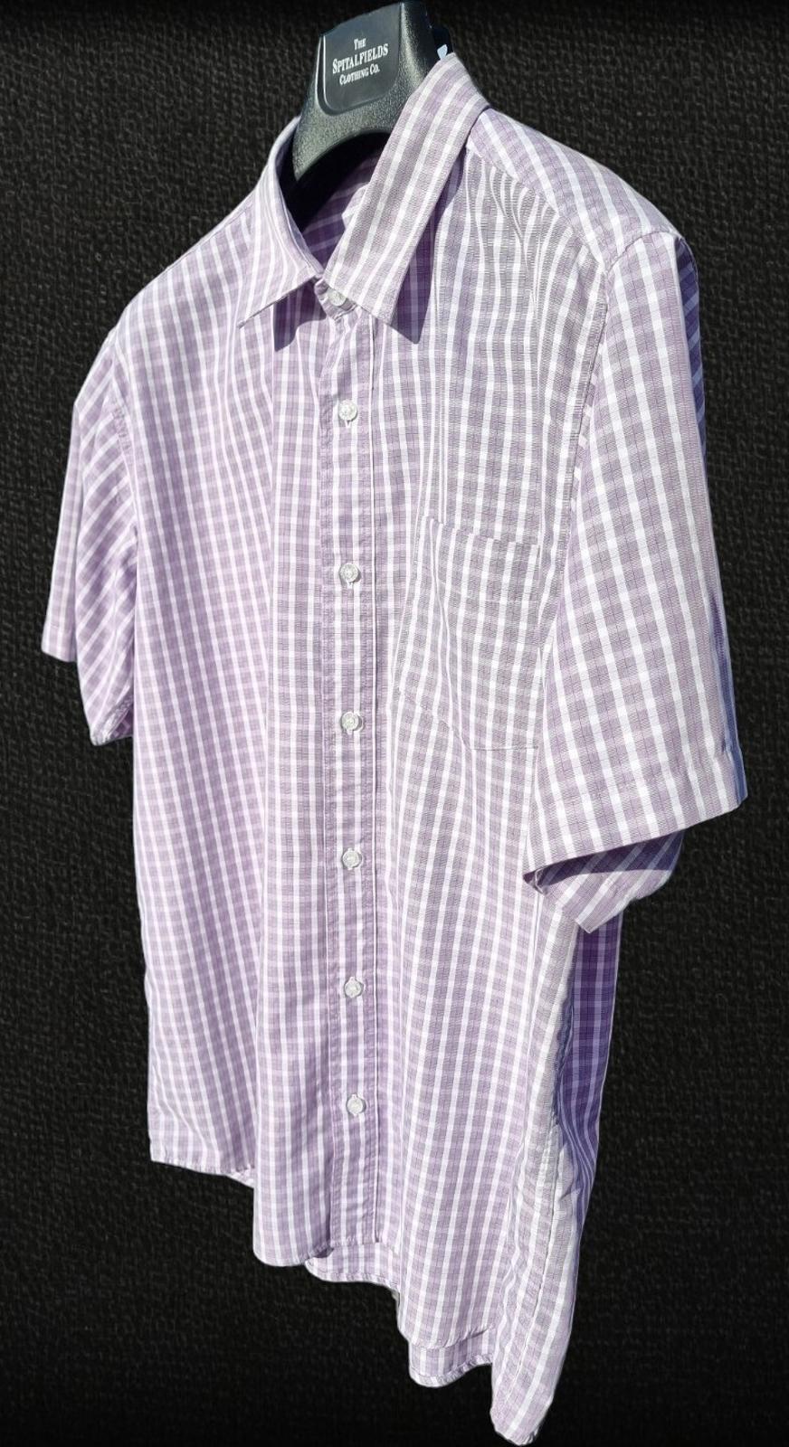 Cotton Traders Shirt Check Short Sleeve 100% Cotton Men's UK Size L Large