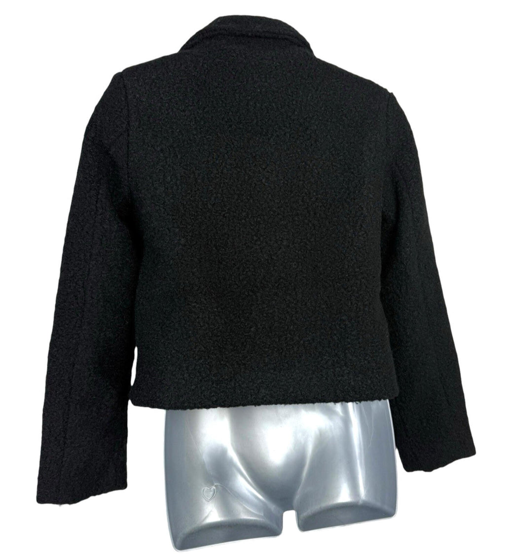 New Look Teddy Fleece Coat Women’s UK Size 8 Zip Pockets Collared Black Jacket