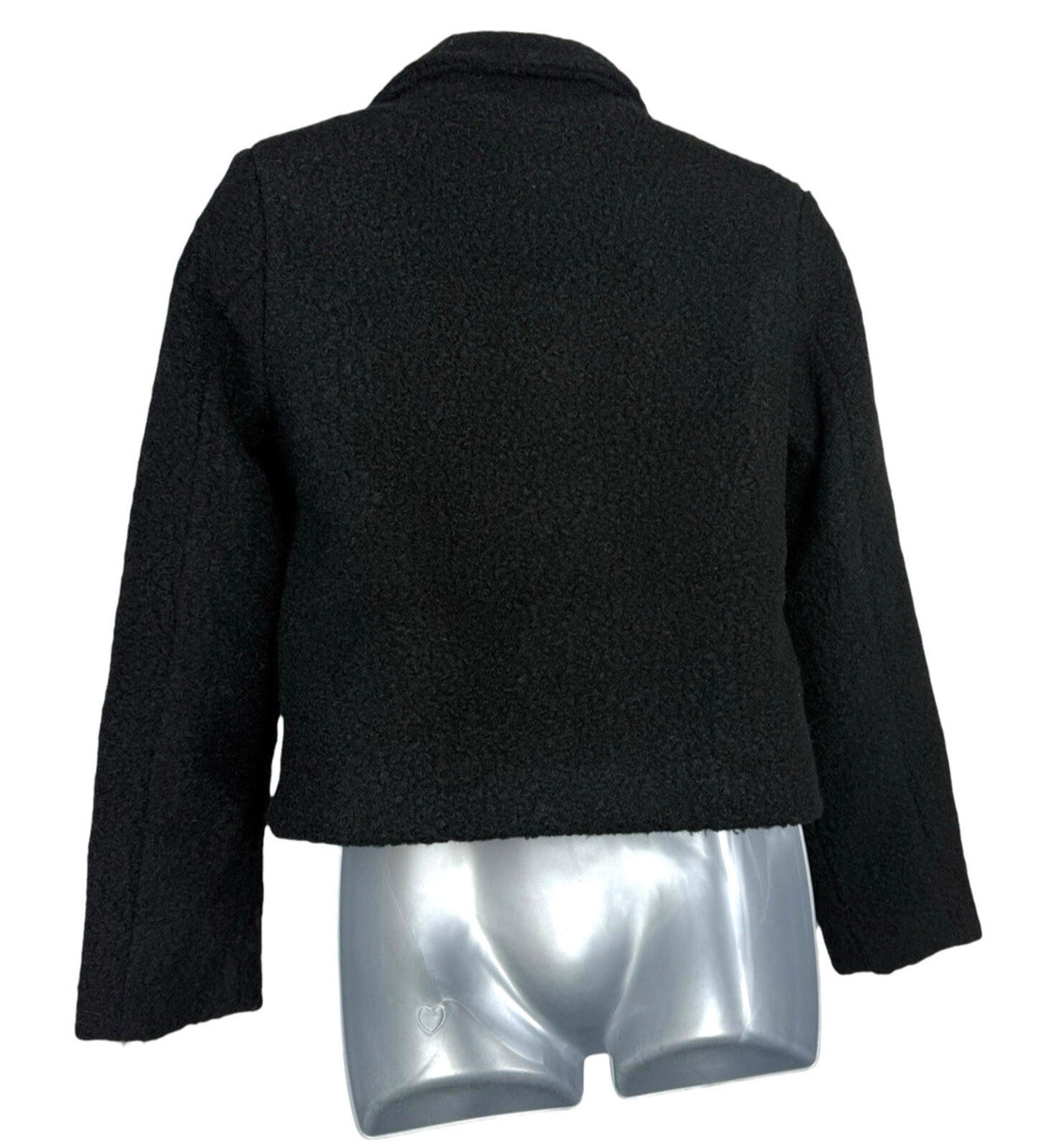 New Look Teddy Fleece Coat Women’s UK Size 8 Zip Pockets Collared Black Jacket
