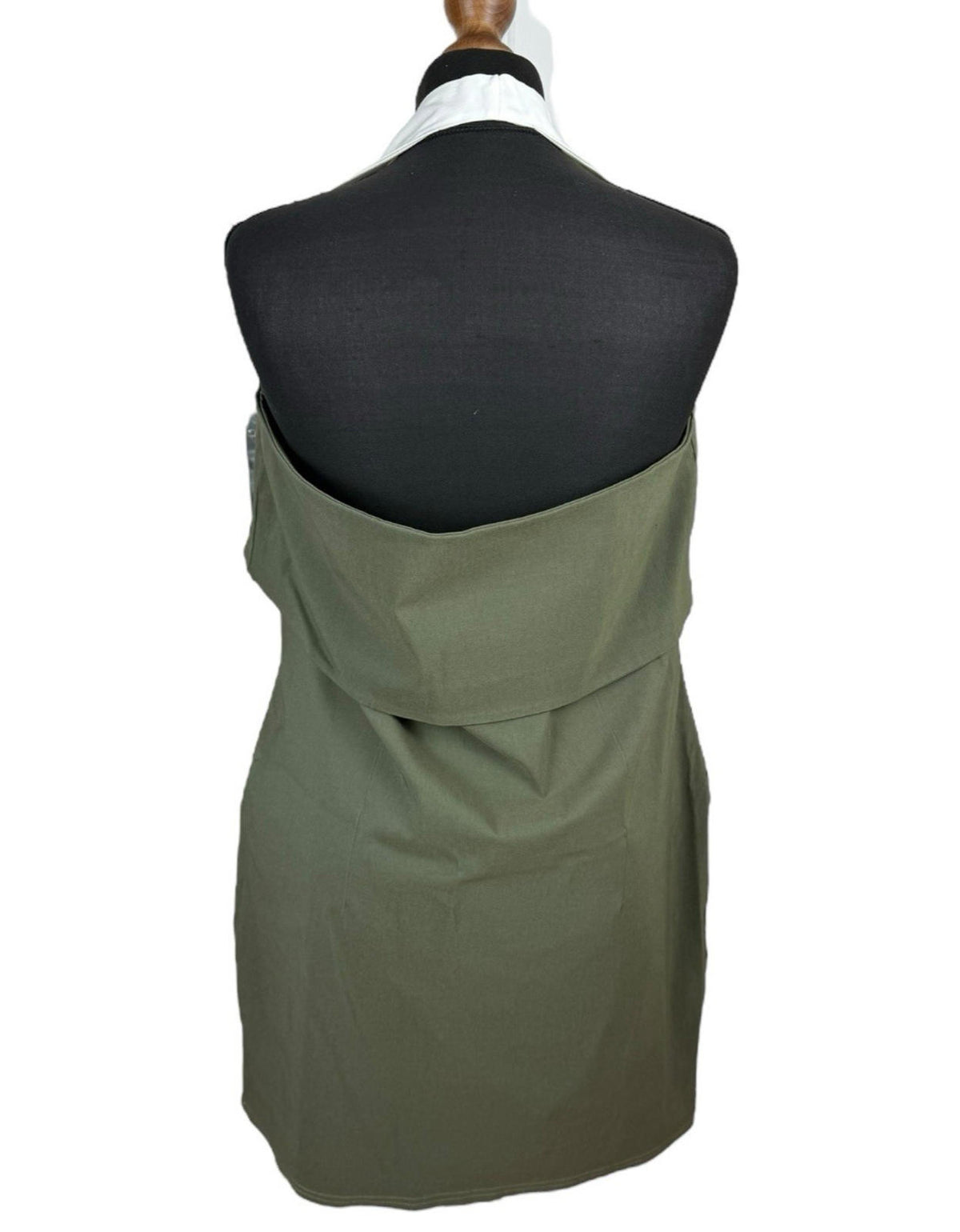 Khaki Green Bodycon Dress Mini Halterneck Women’s UK Size 18