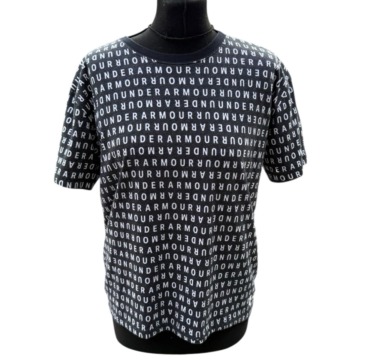 Under Armour Black White T-shirt Logo Print Short Sleeve Women's UK Size S