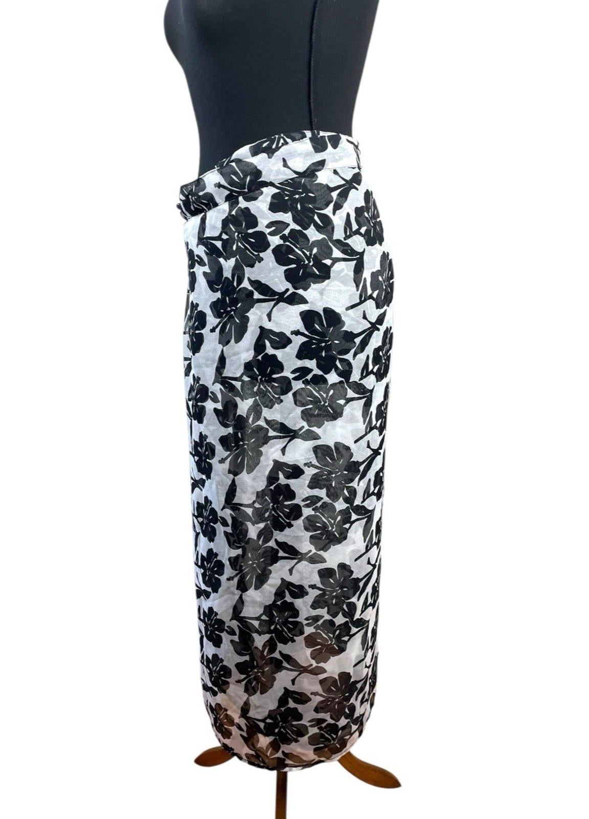 Atmosphere White Floral Chiffon Skirt Belted Cover Up Women's UK Size 16-18