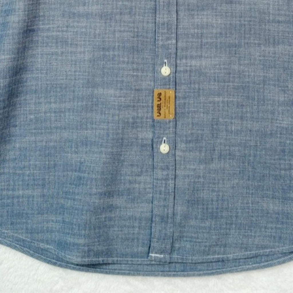 Label Lab Chambray Shirt Men's UK Size Medium Blue Short Sleeve Pocket