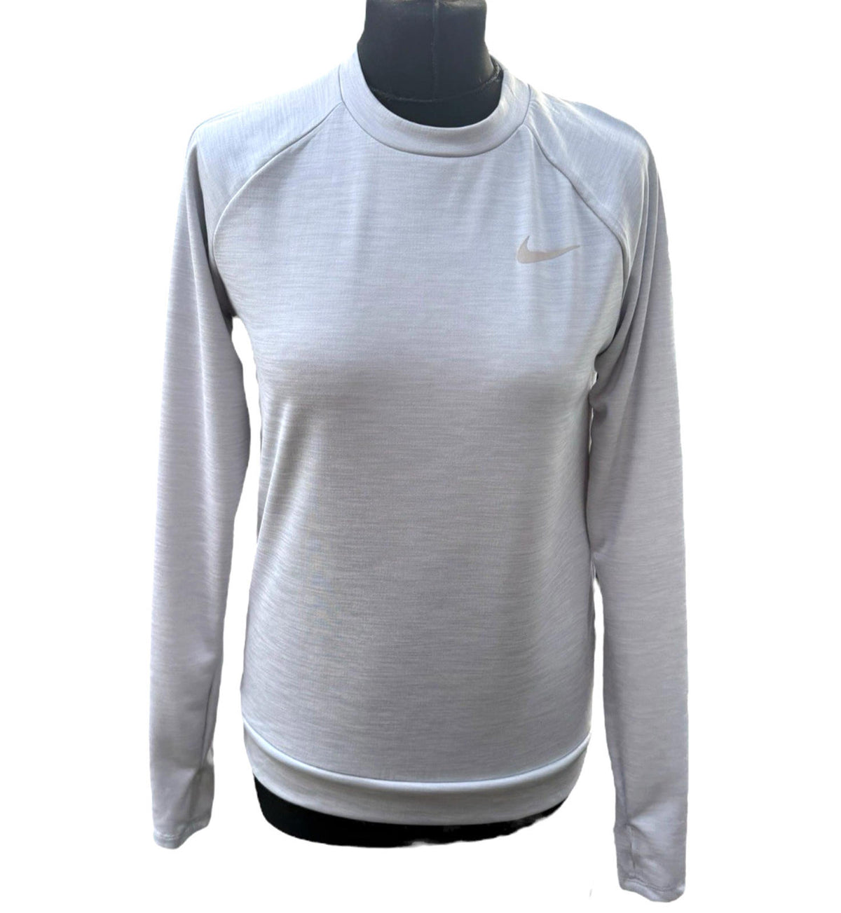 Nike Running Grey Long Sleeve T-shirt Top Breathable Women's UK Size XS