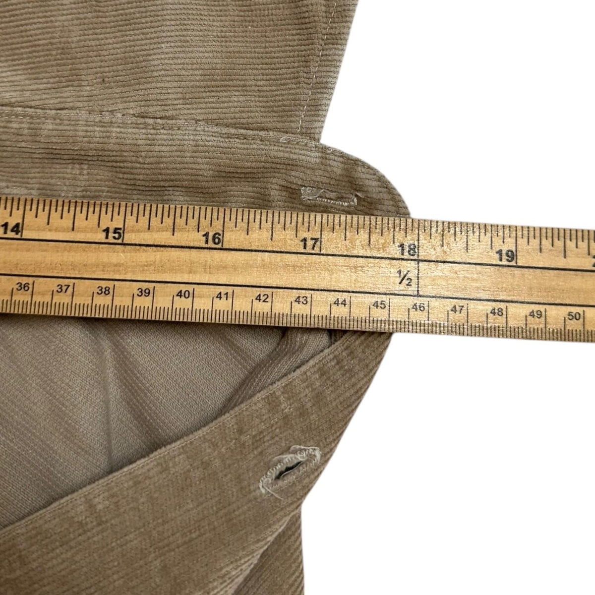 Windbreaker Corduroy Shirt Men's UK Size XL Beige Pockets Long Sleeve
