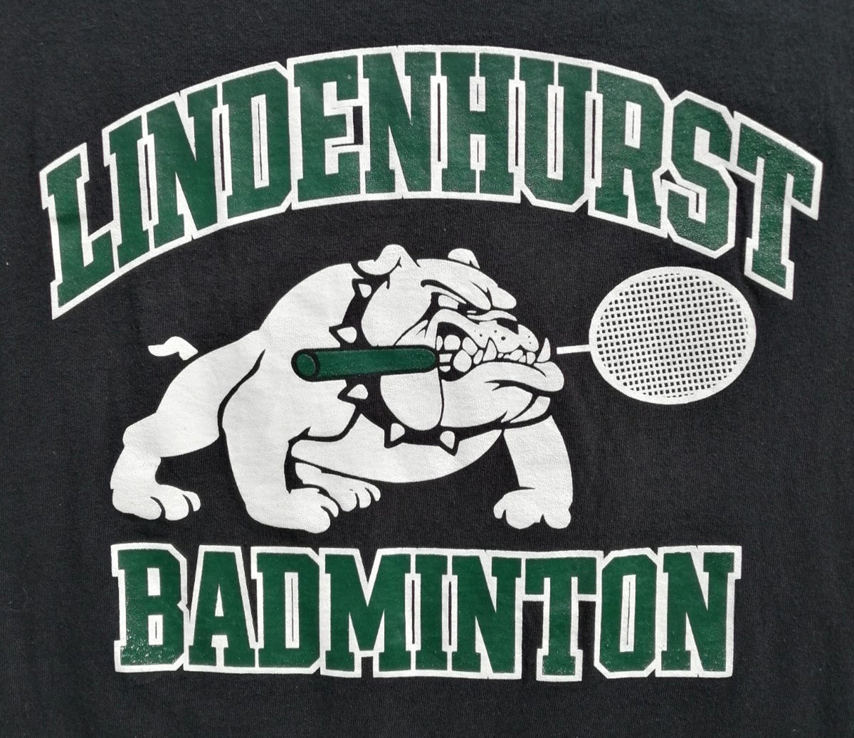 Gildan Black Lindenhurst Badminton Graphic Print T-Shirt Men's Size XL Black 100% Cotton
