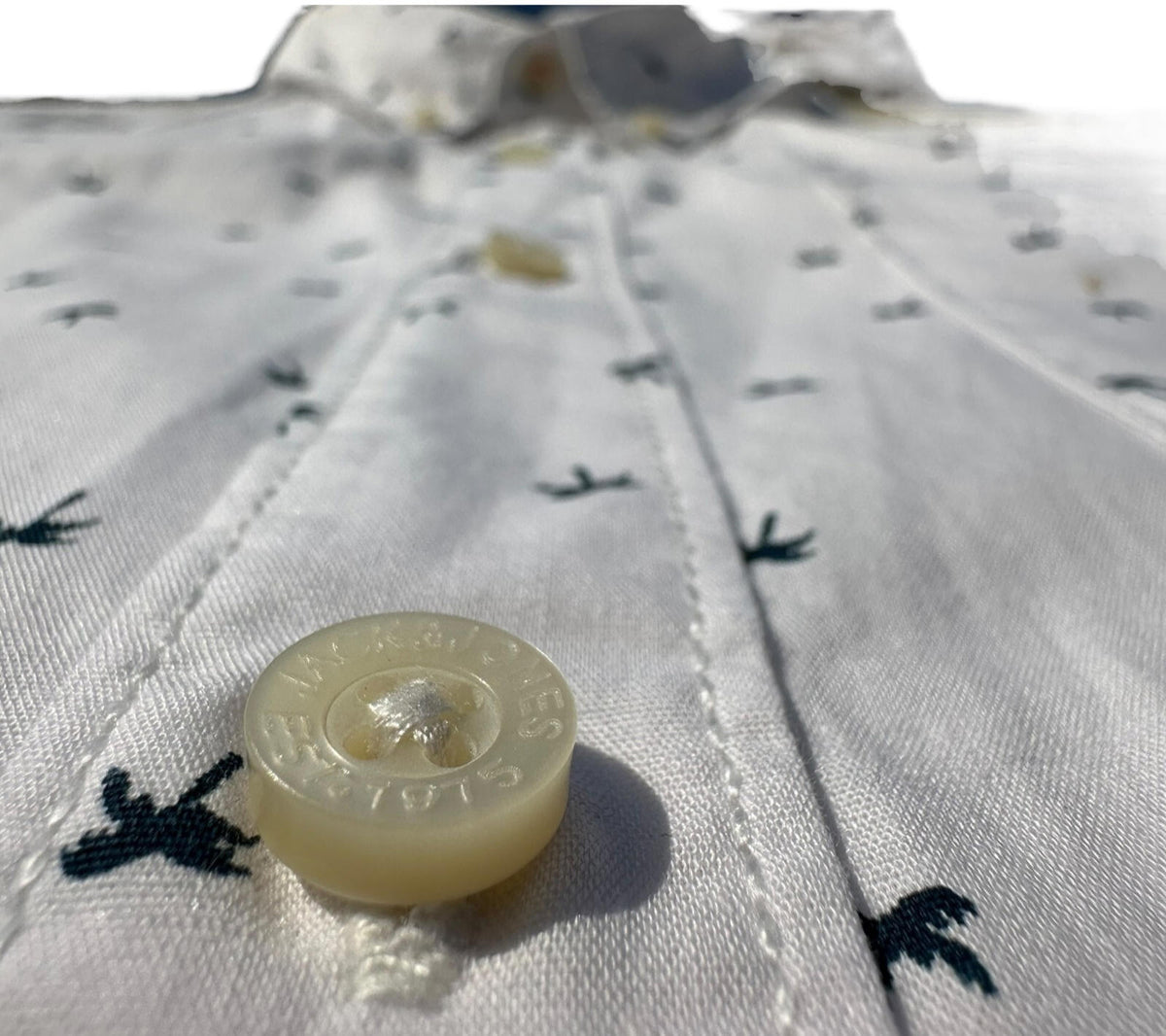 Jack & Jones Shirt Men's UK Size M Short Sleeve White Geometric Palm Print