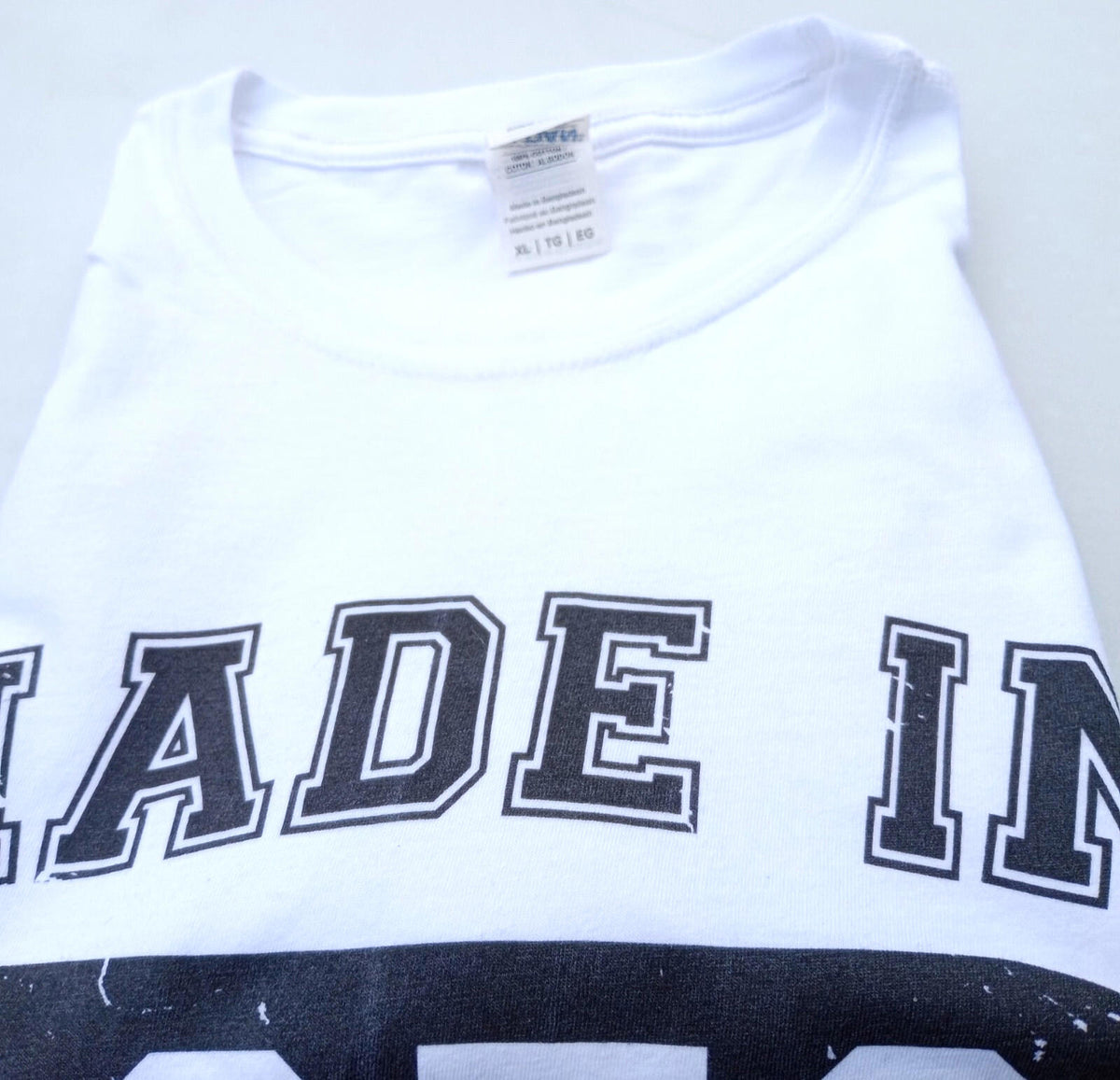 Made In 1972 T Shirt Men's UK Size XL White 100% Cotton Graphic Print