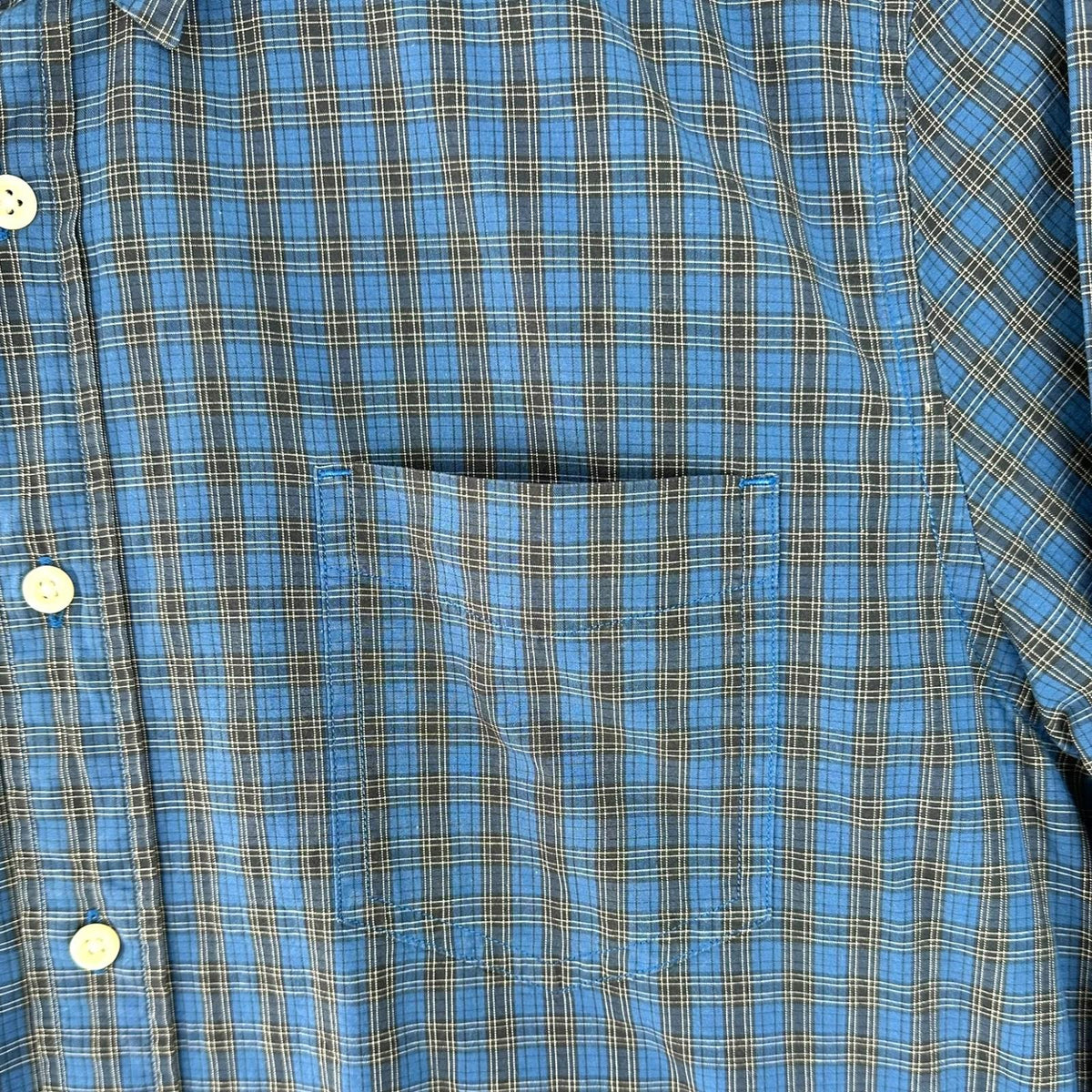 Nautica Shirt Men's UK Size XL Blue Striped Long Sleeve Pockets Button Collar