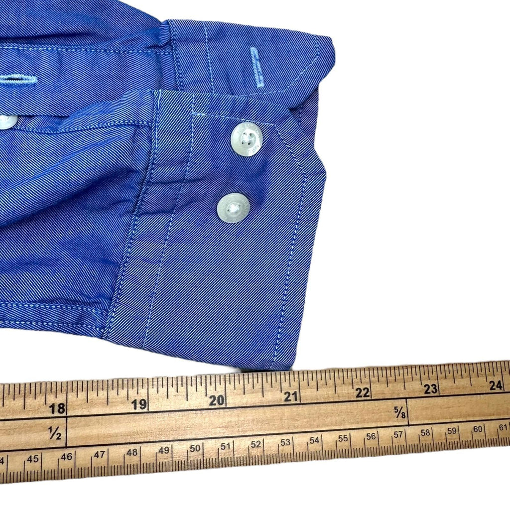 Nautica Shirt Men's UK Size L Blue Solid Long Sleeve Pockets Embroidered Logo