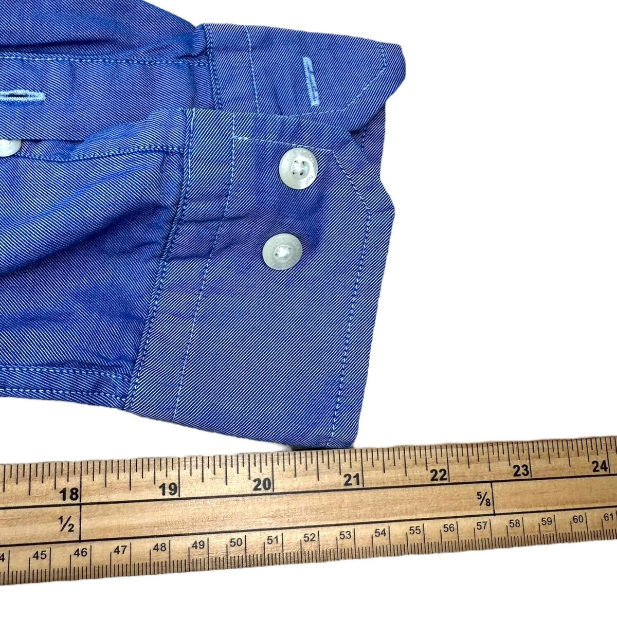 Nautica Shirt Men's UK Size L Blue Solid Long Sleeve Pockets Embroidered Logo