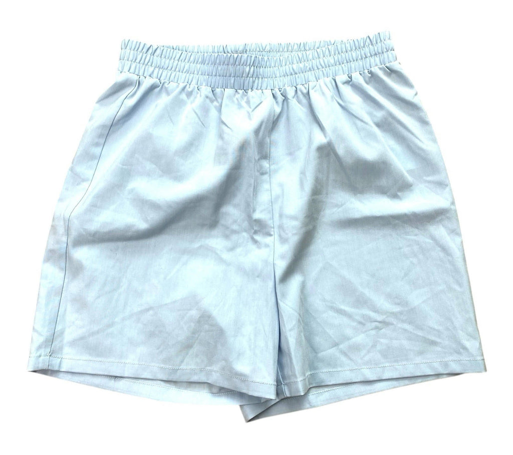 Pretty Little Thing Boyfriend Shorts Light Blue Elastic Waist Women's UK Size 8