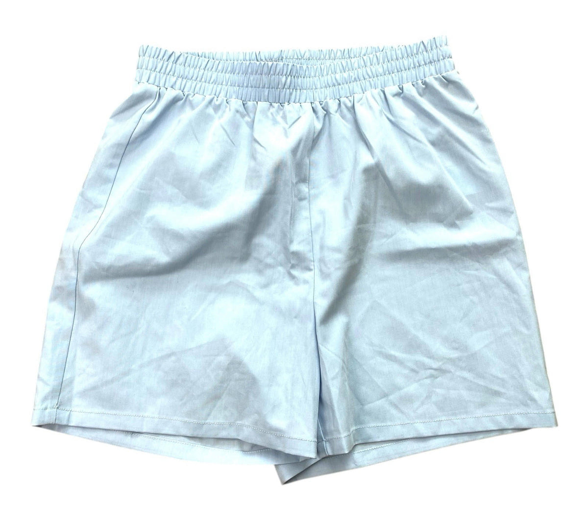 Pretty Little Thing Boyfriend Shorts Light Blue Elastic Waist Women's UK Size 8