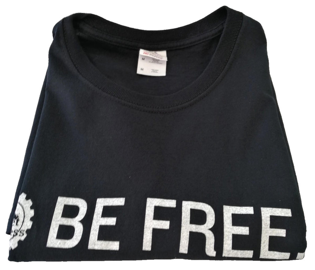 Fruit of the Loom Black Fitness Slogan Graphic Print T-Shirt Men's Size M Black Crew Neck 100% Cotton