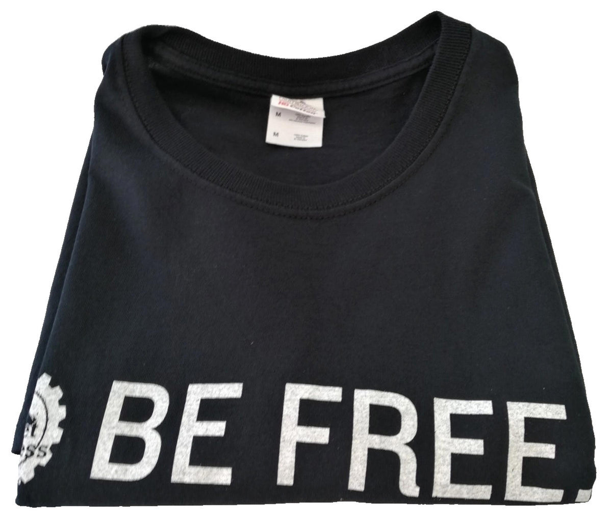 Fruit of the Loom Black Fitness Slogan Graphic Print T-Shirt Men's Size M Black Crew Neck 100% Cotton