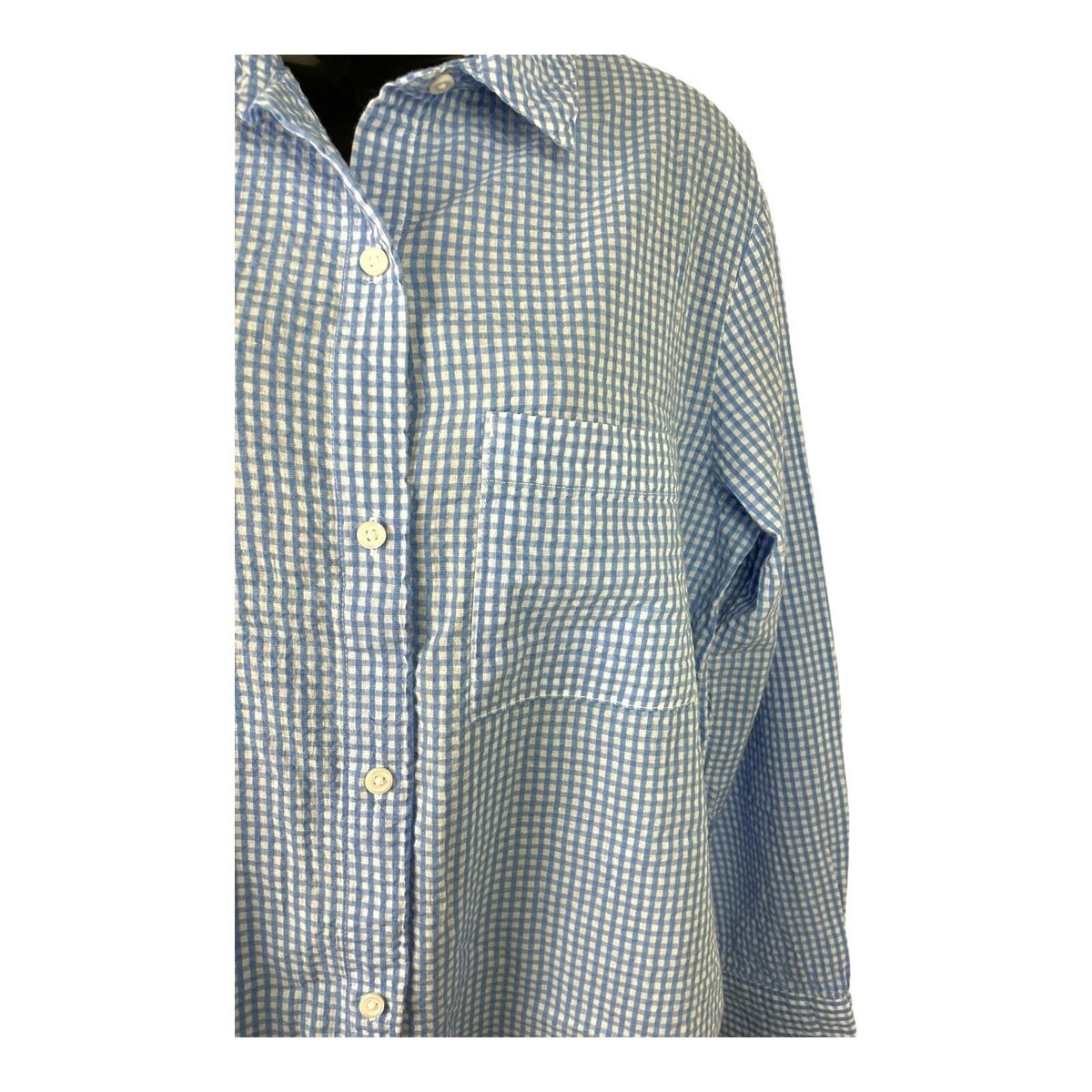 Divided Blue Gingham Shirt Oversized Women’s UK Size XXS