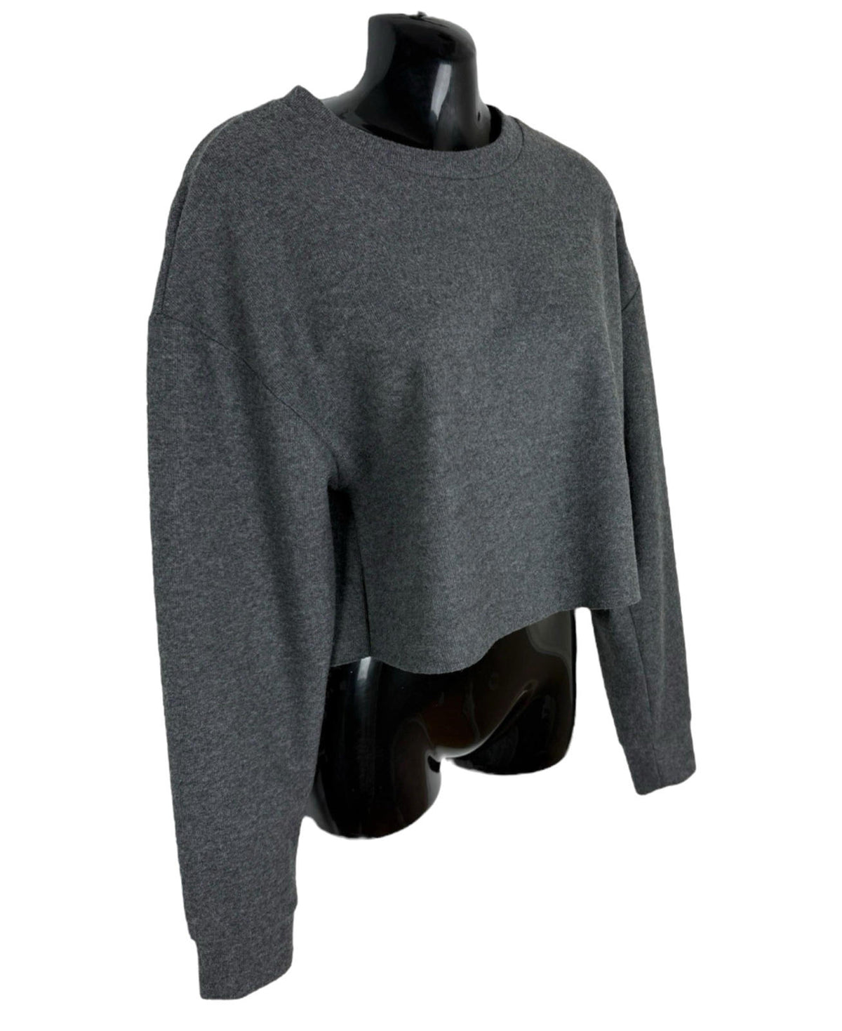 Zara Grey Crew Neck Sweater Soft Touch Cropped Women's UK Size XS