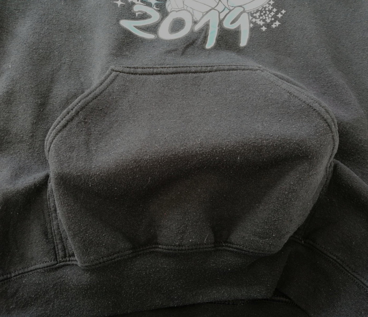 Gildan Black Volleyball Hoodie Women's Size S Graphic Print GCVC 2019 Sports Hooded Pockets