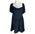 Red Label Mini Dress Black Chiffon Square Neck Women's UK Size 16