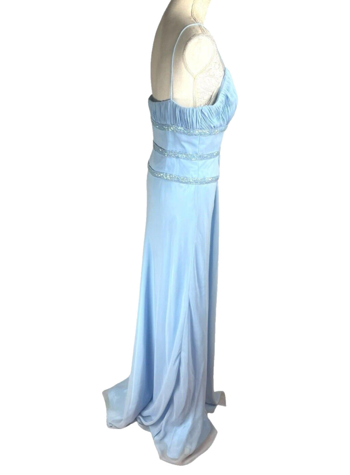 Crystal Breeze Blue Crystal Breeze Prom Dress Women's UK Size 14 Pale Blue Ballgown Embellished