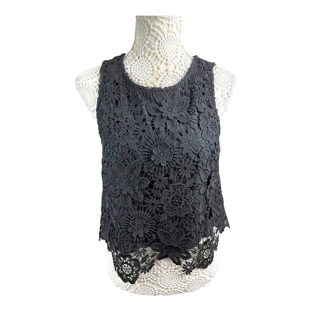 Topshop Black Co-Ord Set Women's UK Size 12 Top & Mini Skirt Layered
