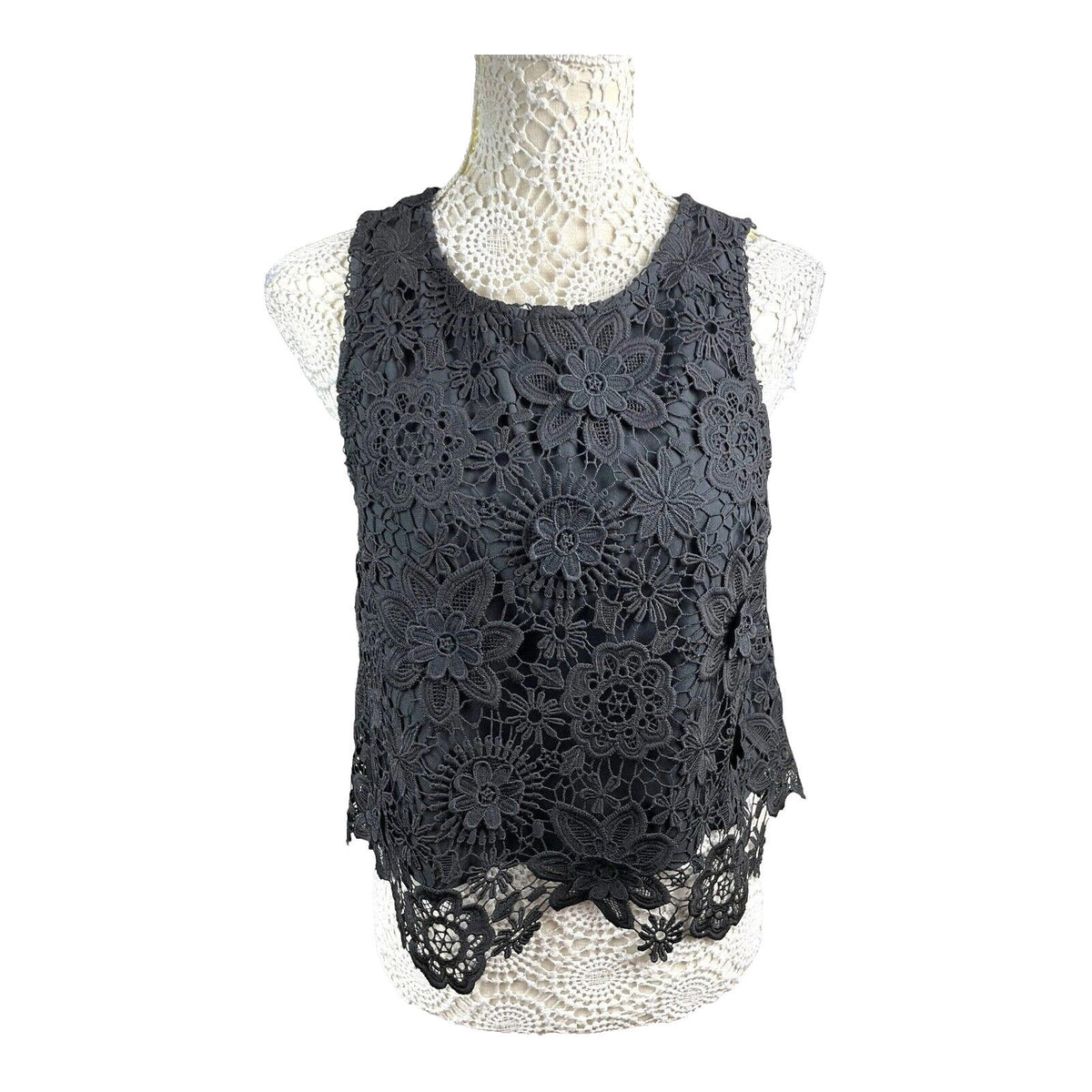 Topshop Black Co-Ord Set Women's UK Size 12 Top & Mini Skirt Layered